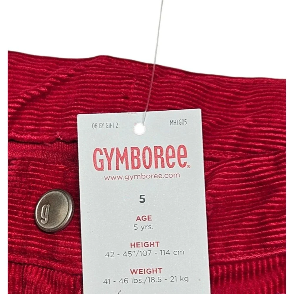 Vintage Gymboree Corduroy Pants Size 5 Red Peruvian Doll Line Flare Leg NWT